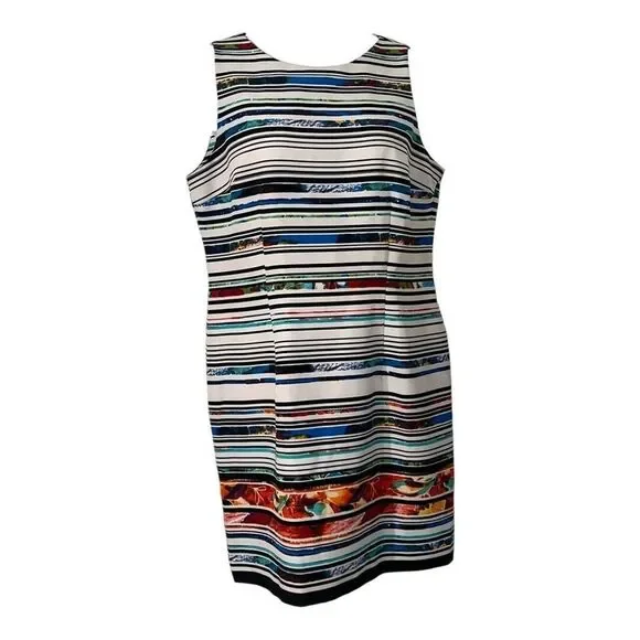 AGB Dress Women’s Sleeveless Casual - Multicolored Striped - Size 6 - Picture 1 of 4